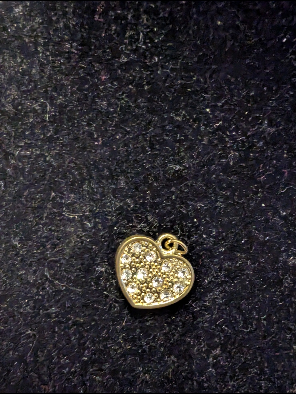 Gold Heart Crystal Pendant Charm - Women's Jewelry